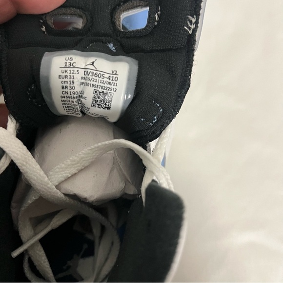 Nike Air Jordan 6 Retro University Blue PS Youth Sz 13c Sz 6 Jordan 23 Shirt EUC - Picture 6 of 12